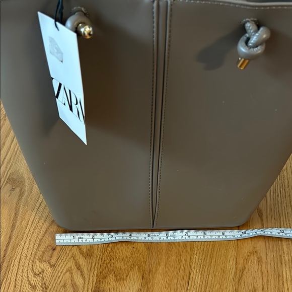 Taupe faux Leather Tote Bag - Picture 5 of 7